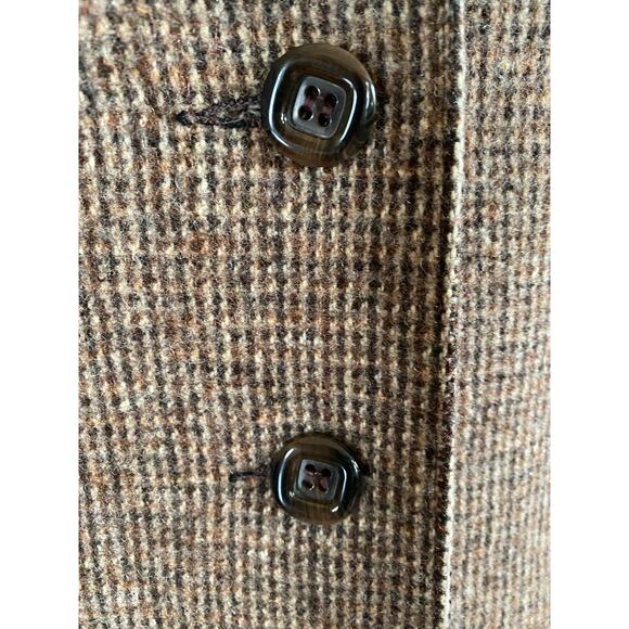 Size S//Vintage 70s Wool Brown Tweed Princess Coat - Picture 4 of 6